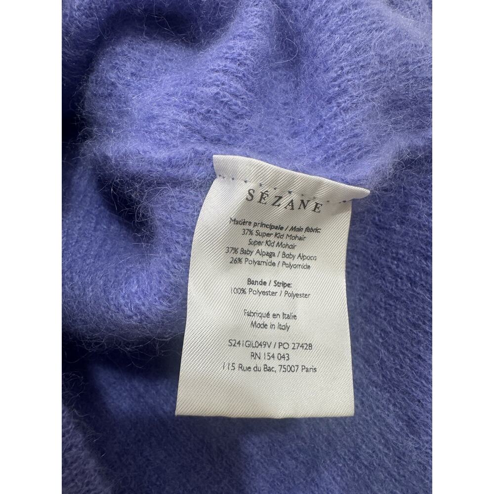 Sezane La Maille Paris Super Kid Mohair Baby Alpaca Wool Button Cardigan Size M - Picture 4 of 6